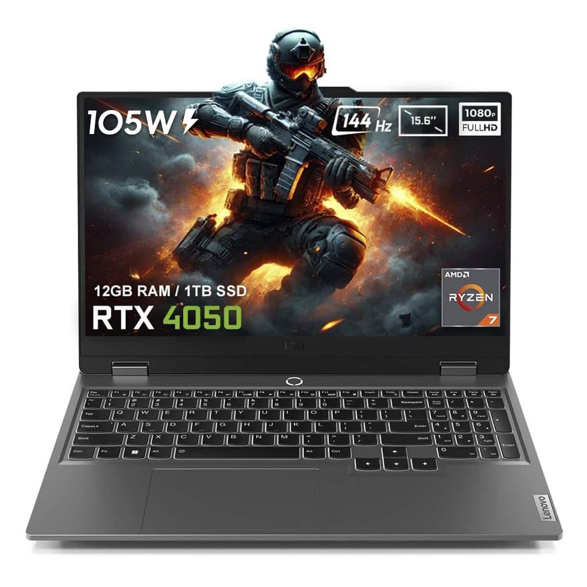 Lenovo Loq 15arp9 83jc00crtr Amd Ryzen 7 7435hs 12gb Ddr5 1tb Ssd Rtx4050 6gb 105w 15 6 Inc 144hz Full Hd Freedos Gaming Laptop 1