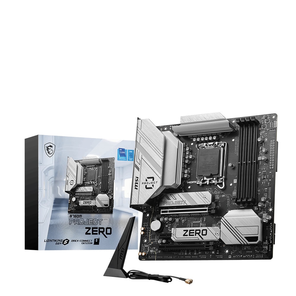 Msi B760m Project Zero 7800mhz Oc Ddr5 Soket Lga1700 M 2 Hdmi Dp Matx Anakart 1