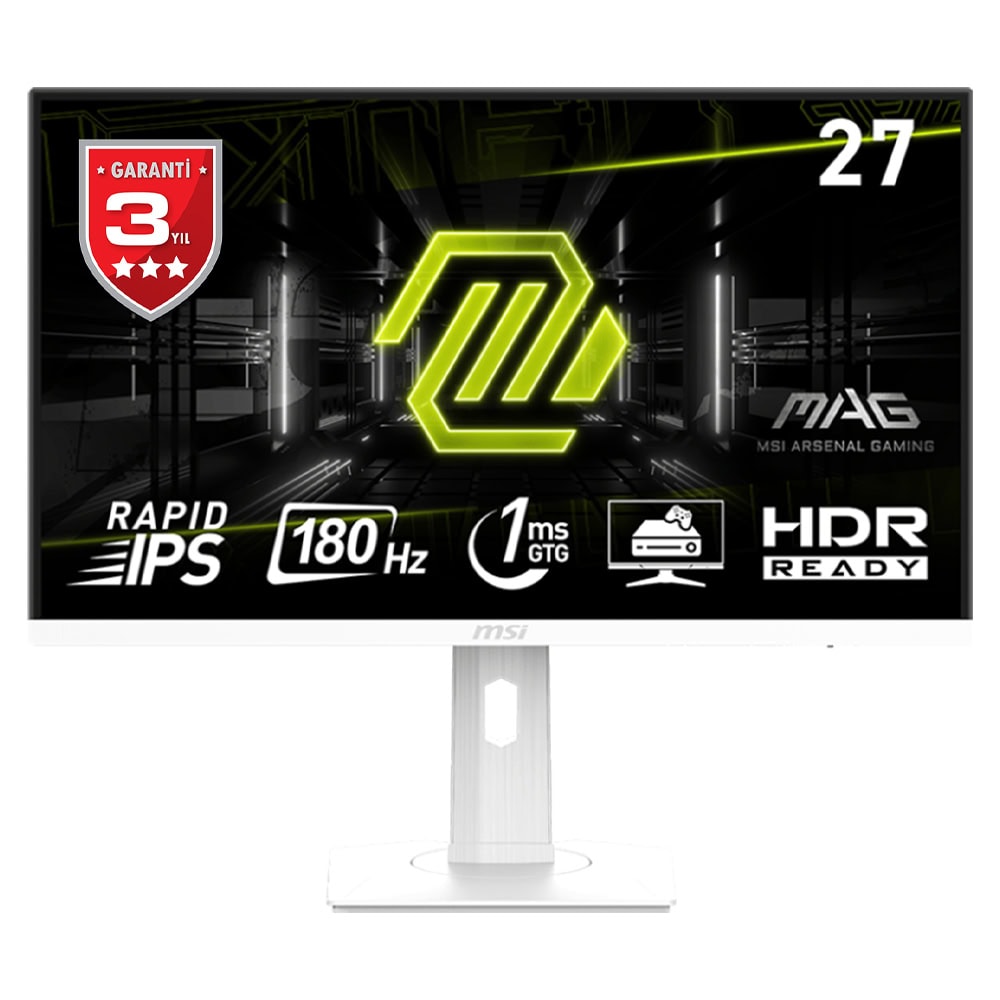 Msi Mag 274pfw 27 Inc 180hz 1ms Full Hd Adaptive Sync Rapid Ips Beyaz Gaming Monitor 1