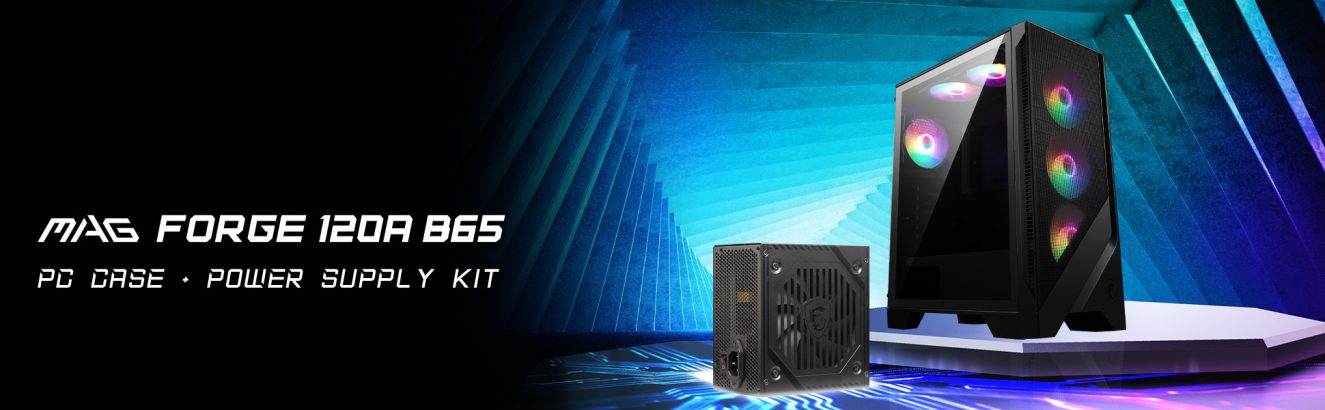 MSI MAG FORGE 120A B65 RGB Temperli Cam USB 3.2 ATX Mid Tower Siyah 650W 80+ Bronze Gaming Kasa H1