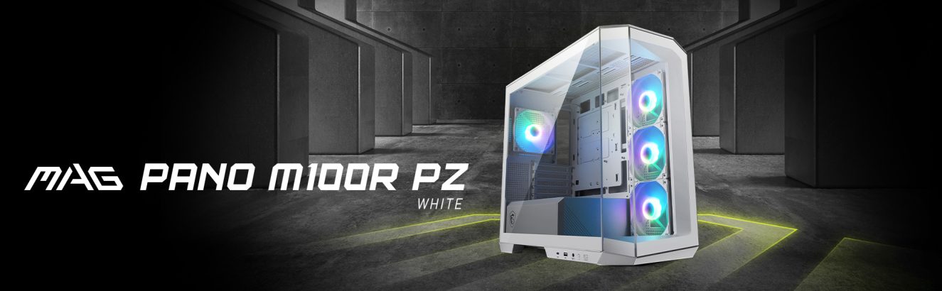 MSI MAG PANO M100R PZ ARGB Temperli Cam USB 3.2 Panoramik Micro ATX Tower Beyaz Gaming Kasa H1