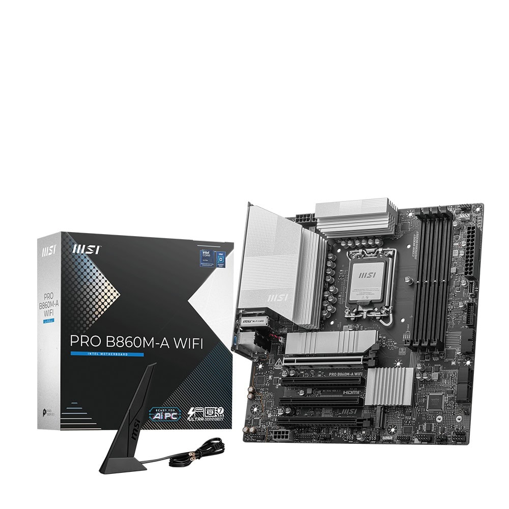 Msi Pro B860m A Wifi 8600mhz Oc Ddr5 Soket Lga1851 M 2 Hdmi Dp Thunderbolt Matx Anakart 1