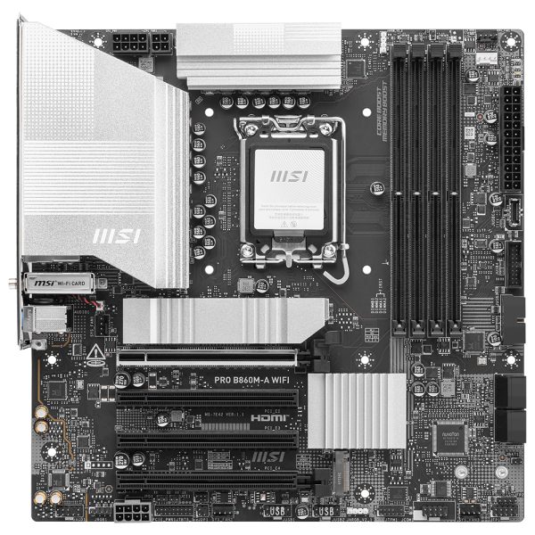 Msi Pro B860m A Wifi 8600mhz Oc Ddr5 Soket Lga1851 M 2 Hdmi Dp Thunderbolt Matx Anakart 2