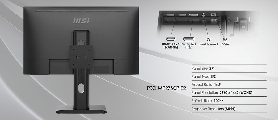 MSI Pro MP273QP E2 Monitör h20