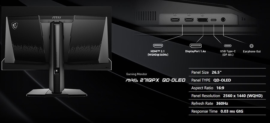 MSI MAG 271QPX QD-OLED Monitör yh28