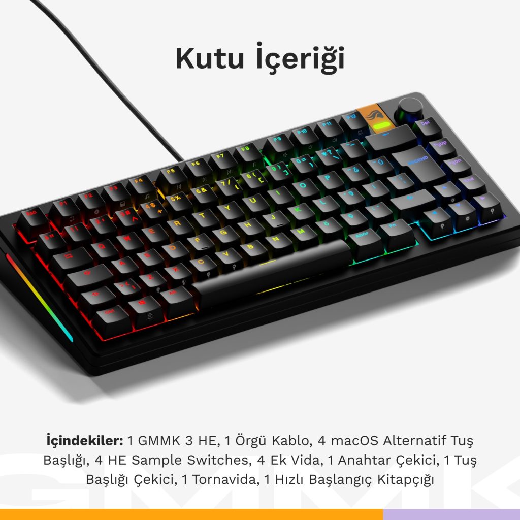 Glorious Gmmk3 He Gaming Klavye (glo Kb Gmmk3 75 Pb He W Blk Tr) H7
