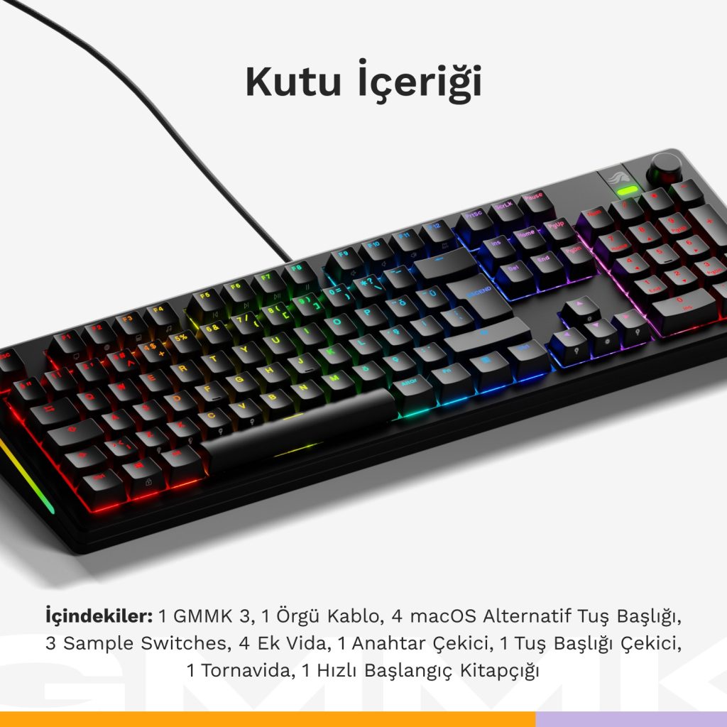 Glorious Gmmk3 Mekanik Modüler Türkçe Kablolu Siyah Gaming Klavye (glo Kb Gmmk3 100 Pb Fox W Blk Tr) H6