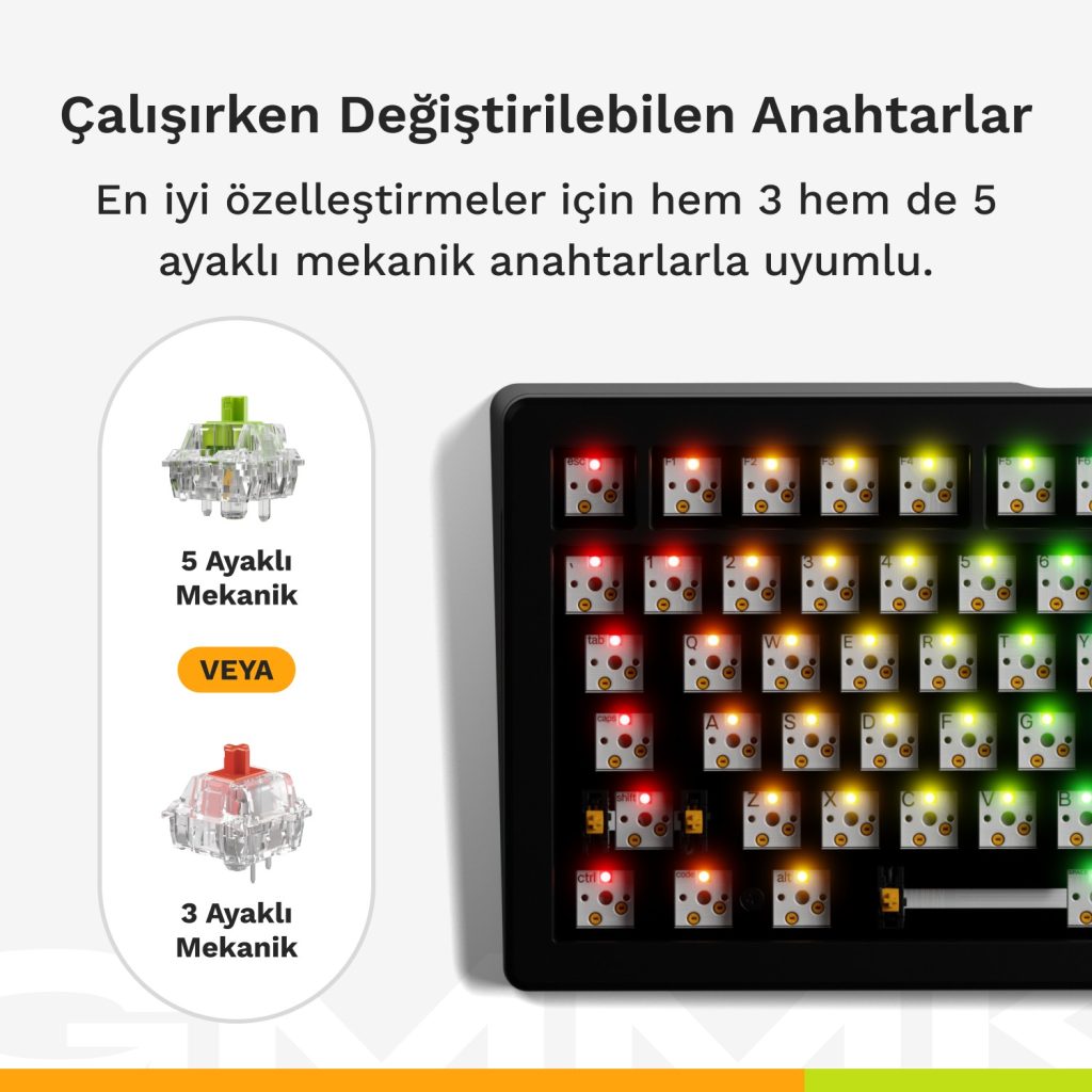 Glorious Gmmk3 Mekanik Moduler Turkce Siyah Gaming Klavyesi 2
