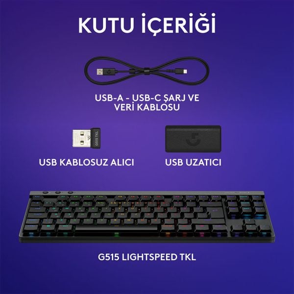Logitech G515 Lightspeed Tkl Tactile Switch Ingilizce Rgb Kablosuz Siyah Gaming Klavye 920 012538 8