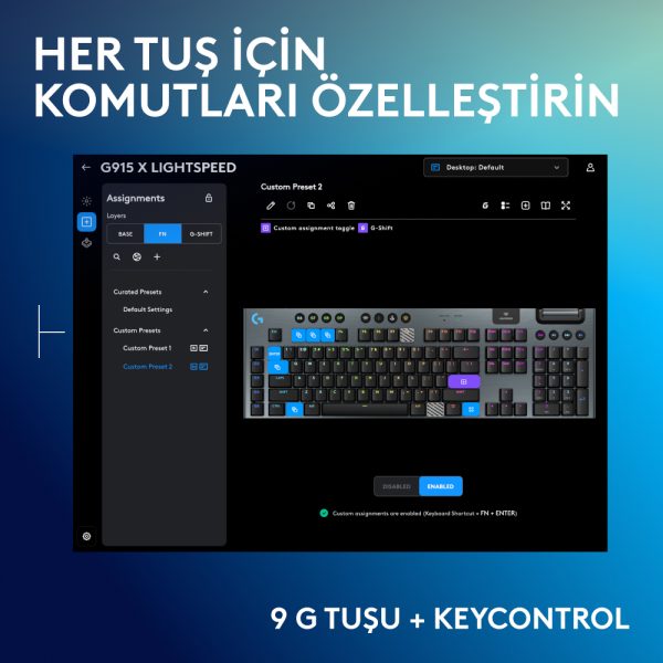 Logitech G915 X Lightspeed Tactile Switch Low Profile Rgb Ingilizce Gaming Klavye 920 012676 V5
