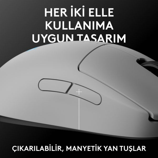 Logitech Pro 2 Lightspeed 32 000 Dpi 500 Ips Kablosuz Oyuncu Mouse Beyaz 3