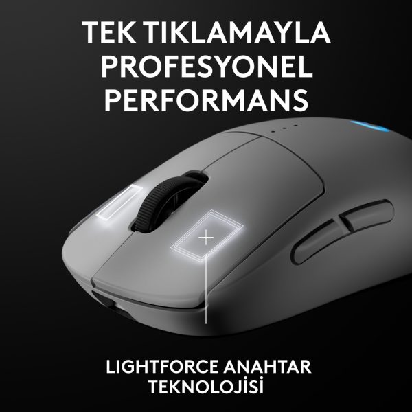 Logitech Pro 2 Lightspeed 32 000 Dpi 500 Ips Kablosuz Oyuncu Mouse Beyaz 6