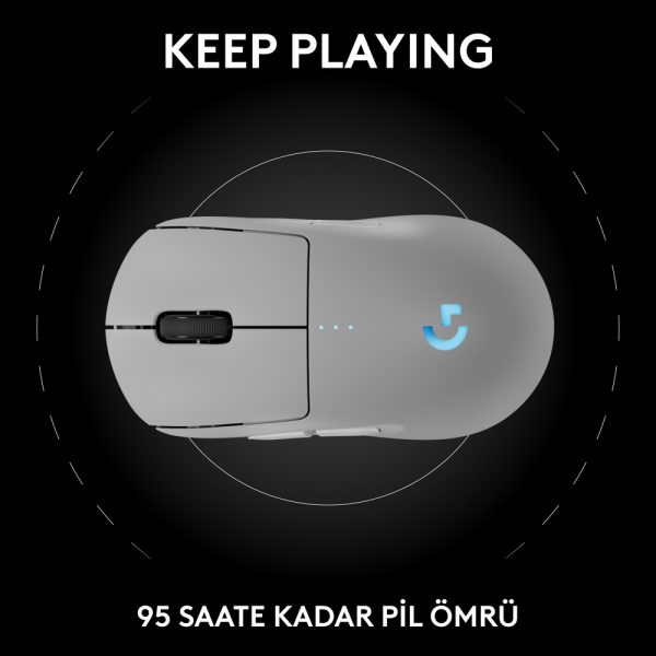 Logitech Pro 2 Lightspeed 32 000 Dpi 500 Ips Kablosuz Oyuncu Mouse Beyaz 7