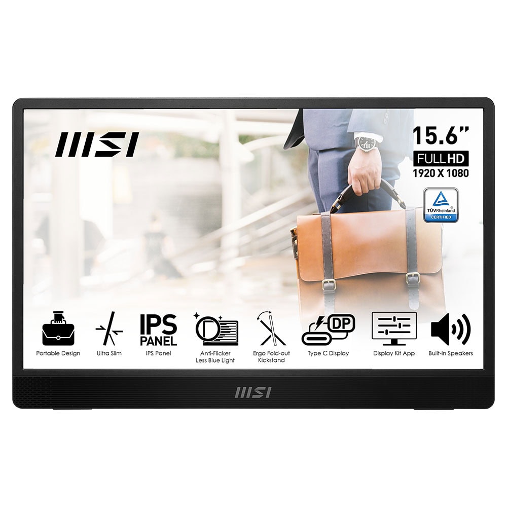 Msi Pro Mp161 E2u 15 6 Inc 60hz 4ms Full Hd Adaptive Sync Ips Tasinabilir Monitor 1