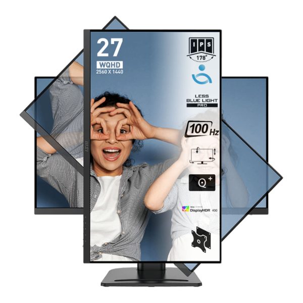 Msi Pro Mp273qp E2 27 Inc 100hz 1ms 2k Wqhd Adaptive Sync Ips Pivot Monitor 4