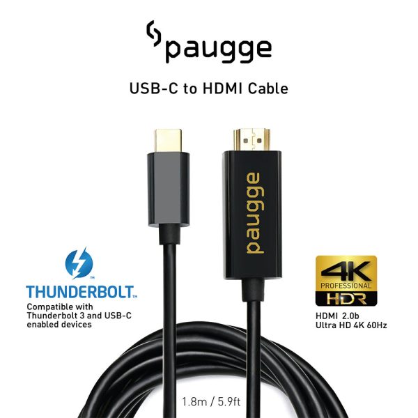Paugge Chd20b Pro 1 8 Metre 4k 60hz Dp 1 4 Hdmi 2 0b Usb C To Hdmi Kablo 2
