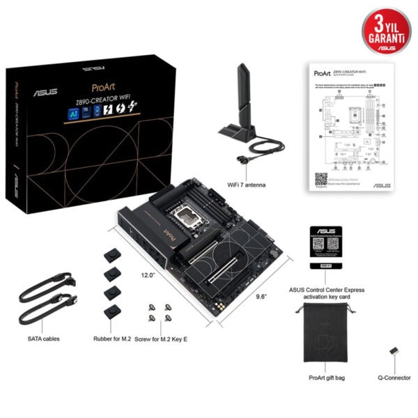 Asus Proart Z890 Creator Wifi 8600mhz (oc) Ddr5 Soket Lga1851 M.2 Atx Anakart 11