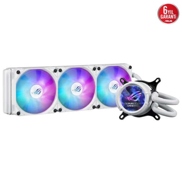 Asus Rog Strix Lc Iii 360 Argb Lcd Beyaz 360mm Intel Amd Uyumlu İşlemci Sıvı Soğutucu 3