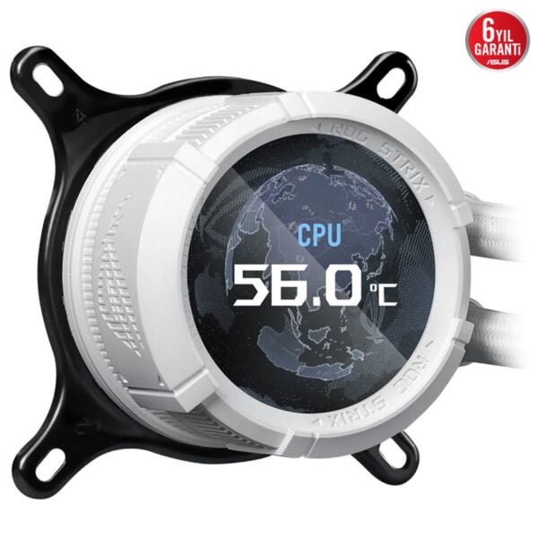 Asus Rog Strix Lc Iii 360 Argb Lcd Beyaz 360mm Intel Amd Uyumlu İşlemci Sıvı Soğutucu 6