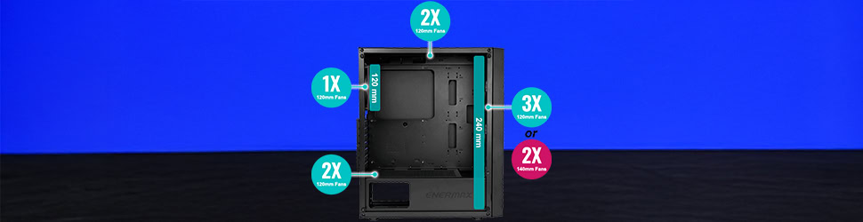Enermax Starryfort Sf60 Argb Temperli Cam Usb 3.0 Mid Tower Atx + Maxpro Iii 600w Gaming Kasa Yh6