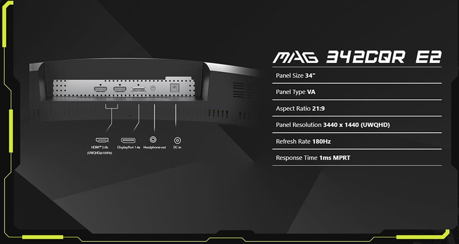 MSI MAG 342CQR E2 Gaming Monitör H11