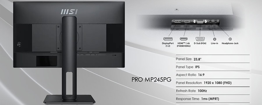 MSI PRO MP245PG Monitör h18
