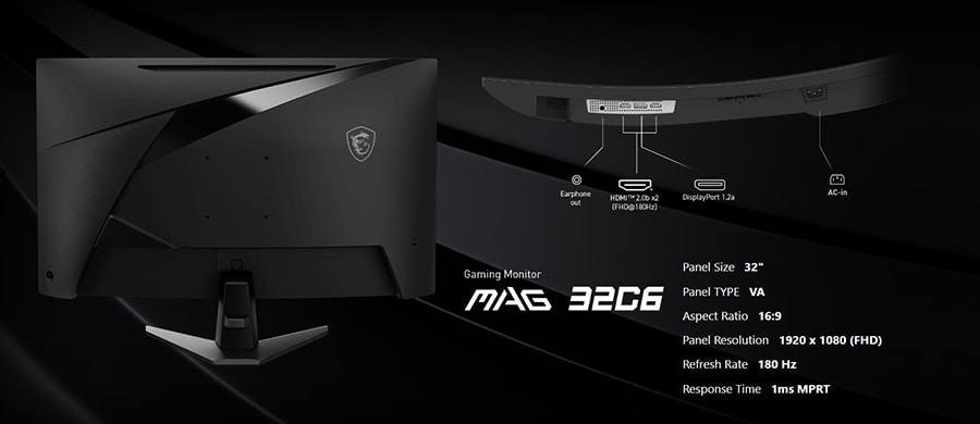 MSI MAG 32C6 Gaming Monitör h10