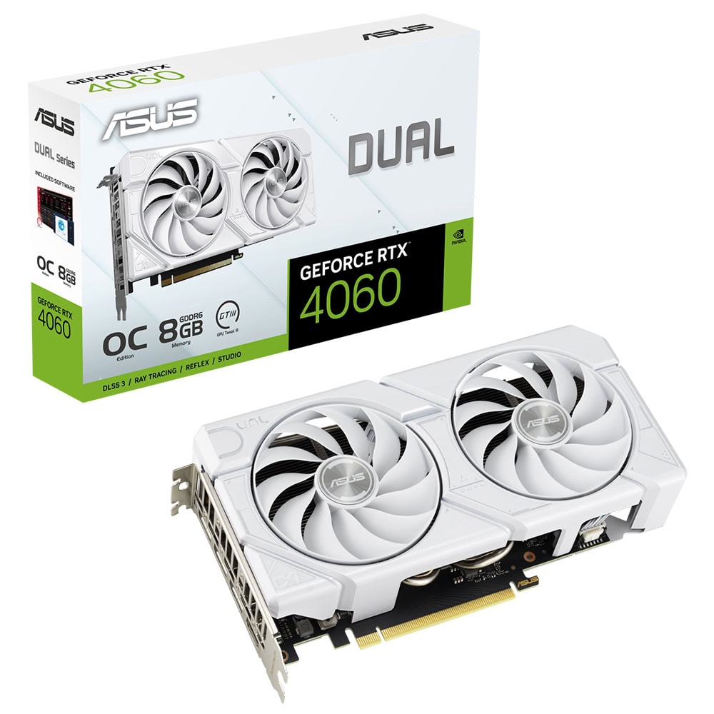 Asus Dual Geforce Rtx 4060 Evo Oc 8gb Gddr6 128 Bit Beyaz Dlss 3 Ekran Karti 1