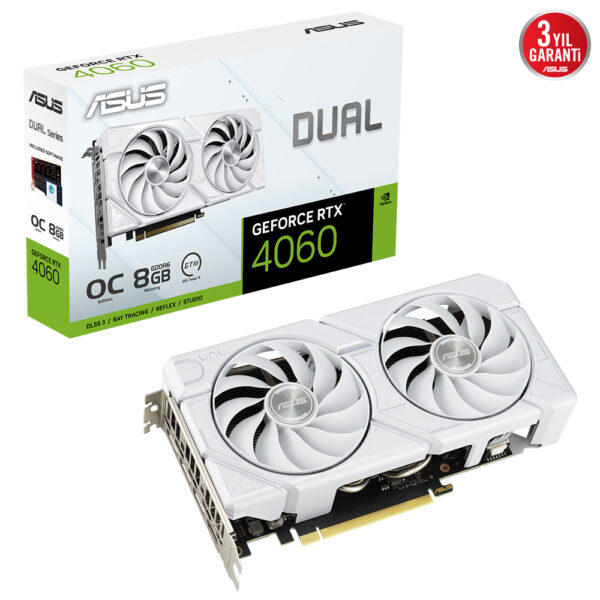 Asus Dual Geforce Rtx 4060 Evo Oc 8gb Gddr6 128 Bit Beyaz Dlss 3 Ekran Karti 2