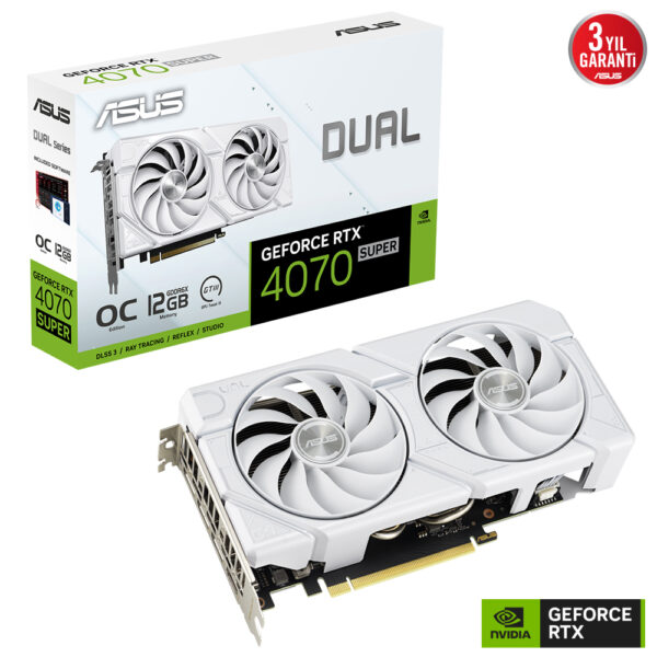 Asus Dual Geforce Rtx 4070 Super Evo White 12gb Gddr6x 192 Bit Dlss 3 Beyaz Ekran Karti Indiana Jones And The Great Circle Hediyeli 2
