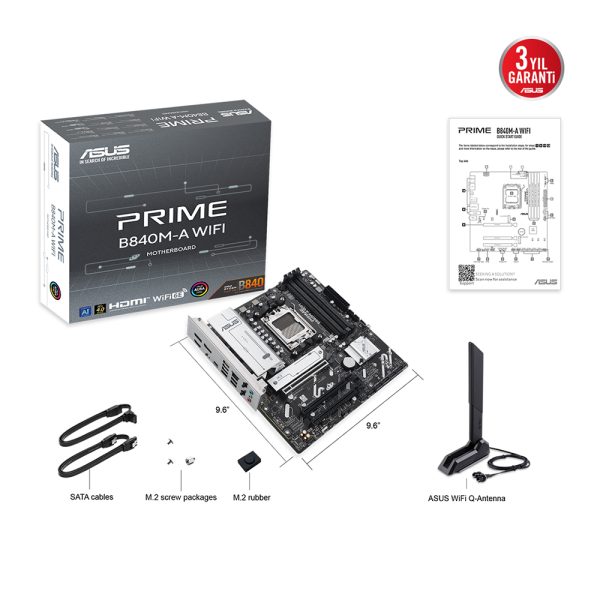 Asus Prime B840m A Wifi 7600mhz Oc Ddr5 Soket Am5 M 2 Hdmi Dp Matx Anakart 10