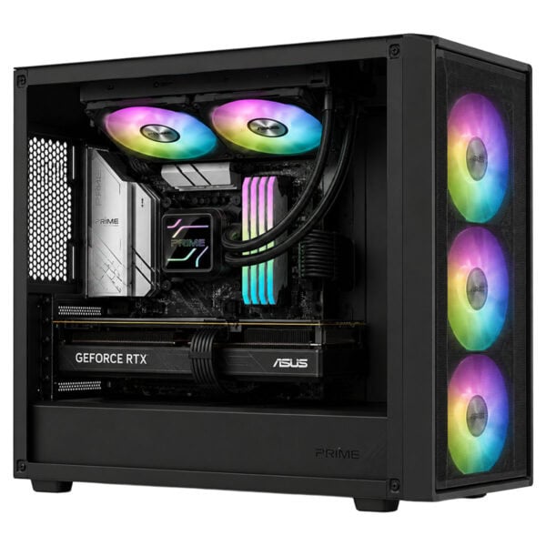 ASUS Prime LC 240 ARGB 240mm işlemci sıvı soğutucu, RGB aydınlatmalı, uyumlu Intel ve AMD işlemciler için tasarlanmış yüksek performanslı soğutucu.