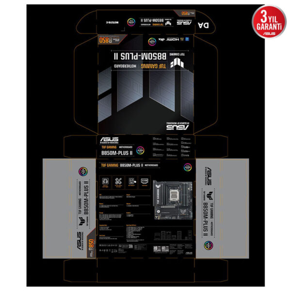 Asus Tuf Gaming B850m Plus Ii 8000mhz (oc) Ddr5 Soket Am5 M.2 Hdmi Dp Matx Anakart 12
