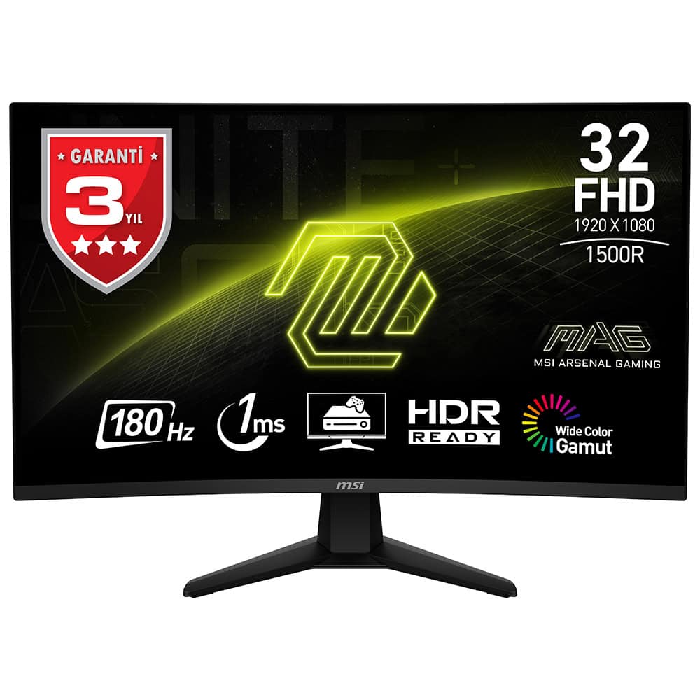 Msi Mag 32c6 31 5 Inc 180hz 1ms Full Hd Adaptive Sync Va Kavisli Gaming Monitor 1