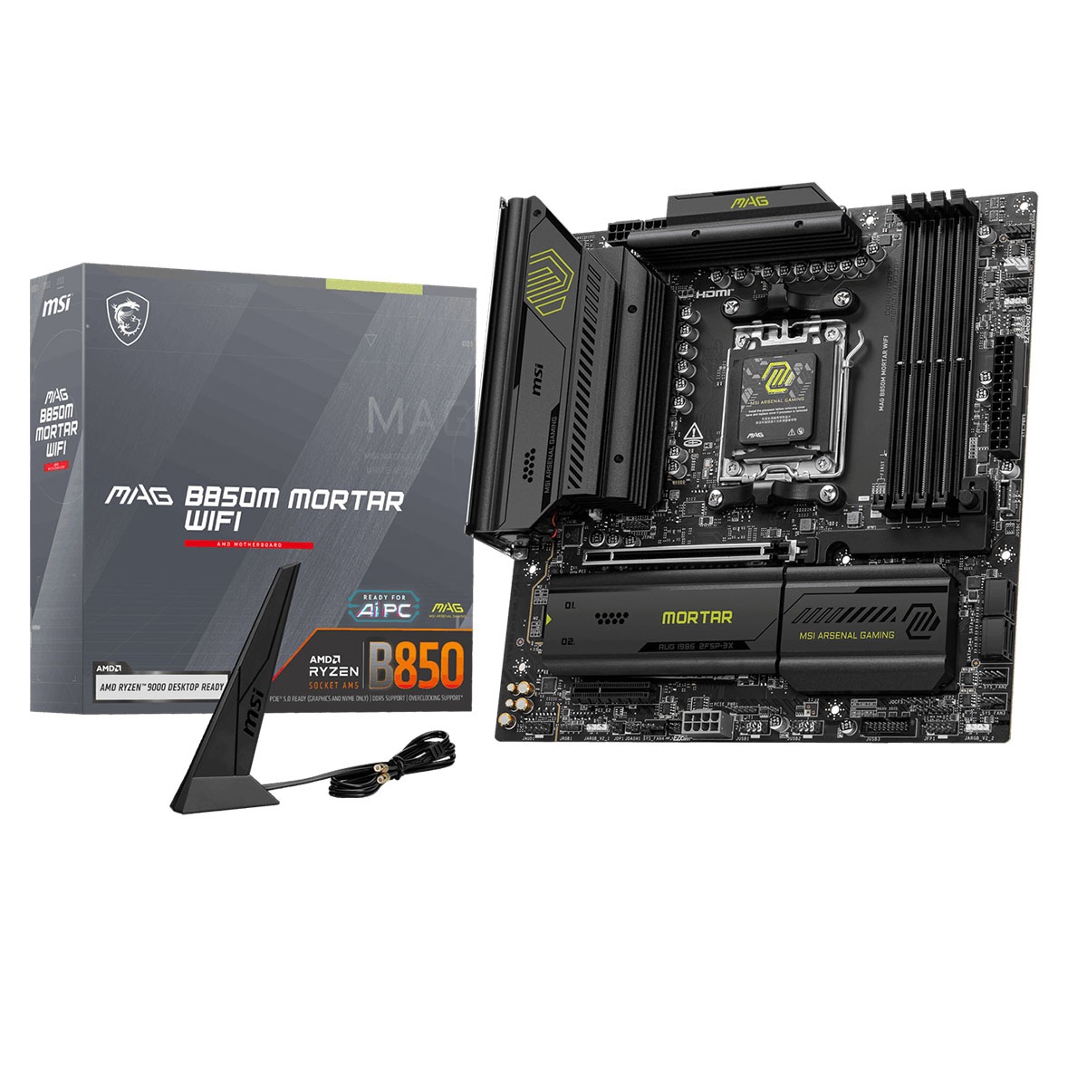 Msi Mag B850m Mortar Wifi 8200mhz (oc) Ddr5 Soket Am5 M.2 Hdmi Matx Anakart 1