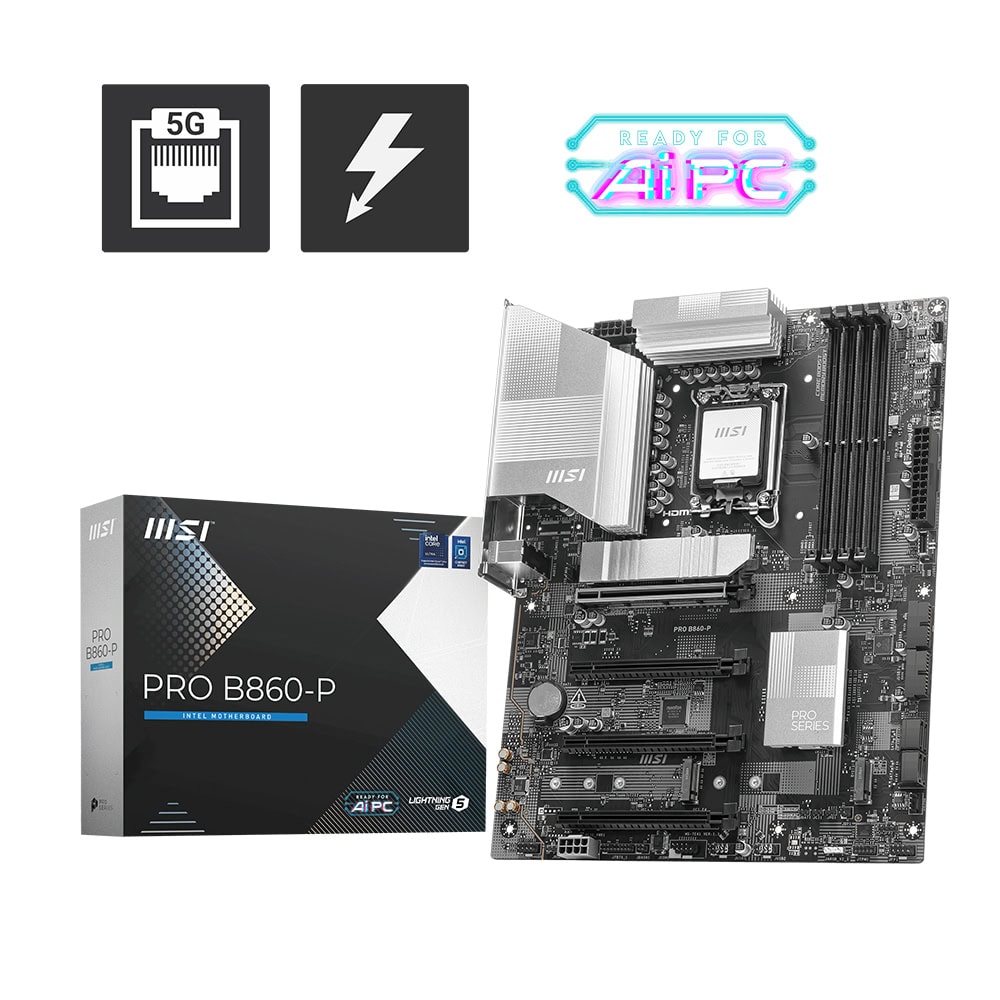 Msi Pro B860 P 8800mhz Oc Ddr5 Soket Lga1851 M 2 Hdmi Dp Atx Anakart 1