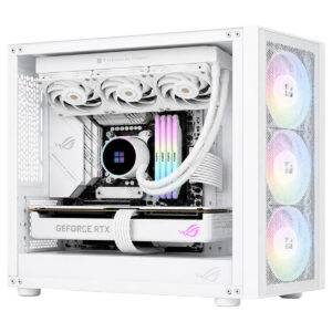 Beyaz renkli Thermalright Frozen Magic 360 Scenic V2 sıvı soğutucu, RGB aydınlatmalı fanlar ve yüksek performanslı soğutma özellikleriyle dikkat çekiyor.