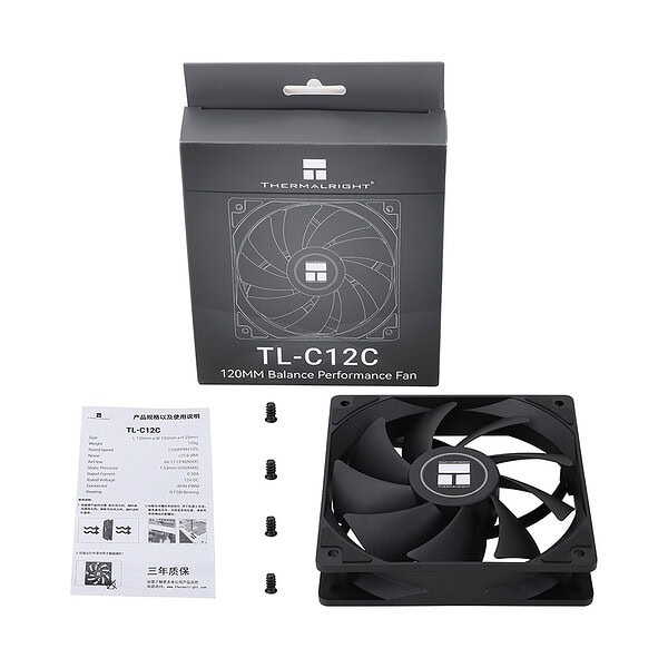 Thermalright Tl C12c 120mm Siyah Kasa Fani Y8