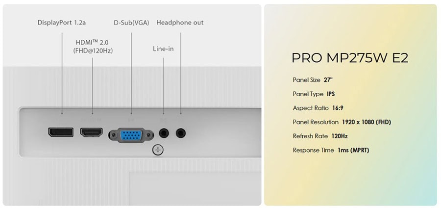 MSI PRO MP275W E2 Monitör h17