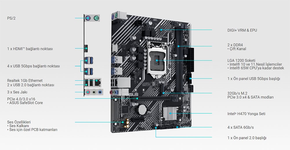 PRIME H510M-F R3.0 ASUS Prime H510M-F R3.0 Anakart h3