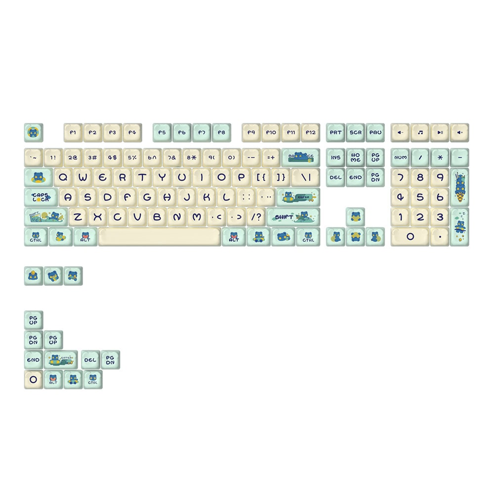 Akko Lemon Bear Pbt 122 Adet Keycap Set 1
