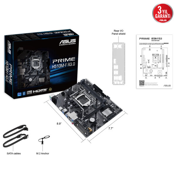Asus Prime H510m F R3 0 3200mhz Oc Ddr4 Soket Lga1200 M 2 Hdmi Matx Anakart 9