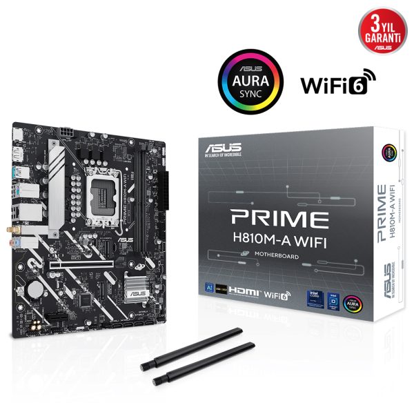 Asus Prime H810m A Wifi 6400mhz Ddr5 Soket Lga1851 M 2 Hdmi Dp Matx Anakart 9