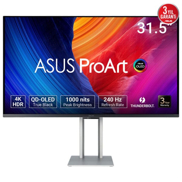 Asus Proart Oled Pa32ucdm 31 5 Inc 240hz 0 1ms 4k Uhd Adaptive Sync Qd Oled Pivot Monitor 2