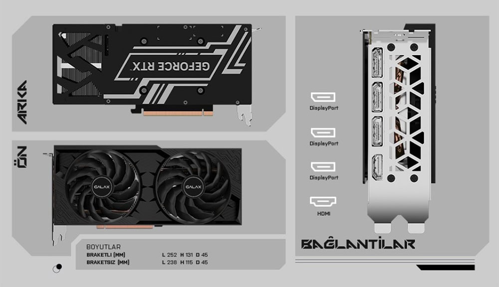 Galax Geforce Rtx 4070 1 Click Oc 2x V2 Ekran Kartı H10