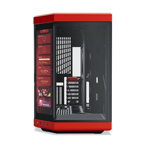 Hyte Y70 Touch Black Cherry Temperli Cam Usb 3 2 E Atx Dual Chamber Mid Tower Dokunmatik Ekranli Gaming Kasa Cs Hyte Y70ti Rb 2
