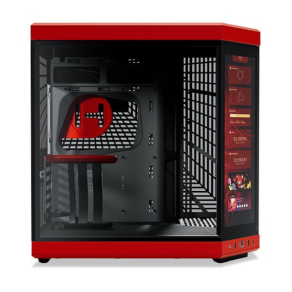 Hyte Y70 Touch Black Cherry Temperli Cam Usb 3 2 E Atx Dual Chamber Mid Tower Dokunmatik Ekranli Gaming Kasa Cs Hyte Y70ti Rb 3