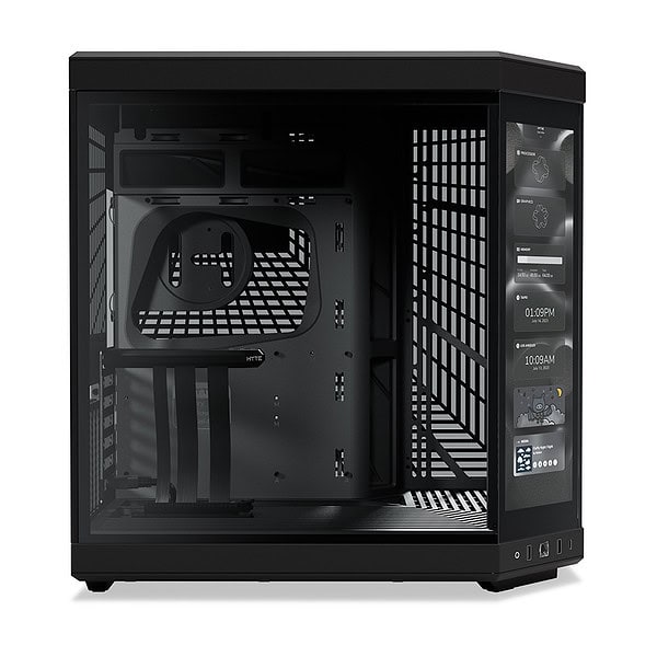 Hyte Y70 Touch Pitch Black Temperli Cam Usb 3 2 E Atx Dual Chamber Mid Tower Dokunmatik Ekranli Gaming Kasa Cs Hyte Y70ti Bb 3