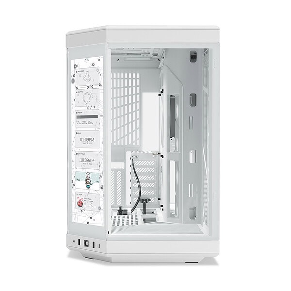Hyte Y70 Touch Snow White Temperli Cam Usb 3 2 E Atx Dual Chamber Mid Tower Dokunmatik Ekranli Gaming Kasa Cs Hyte Y70ti Ww 2