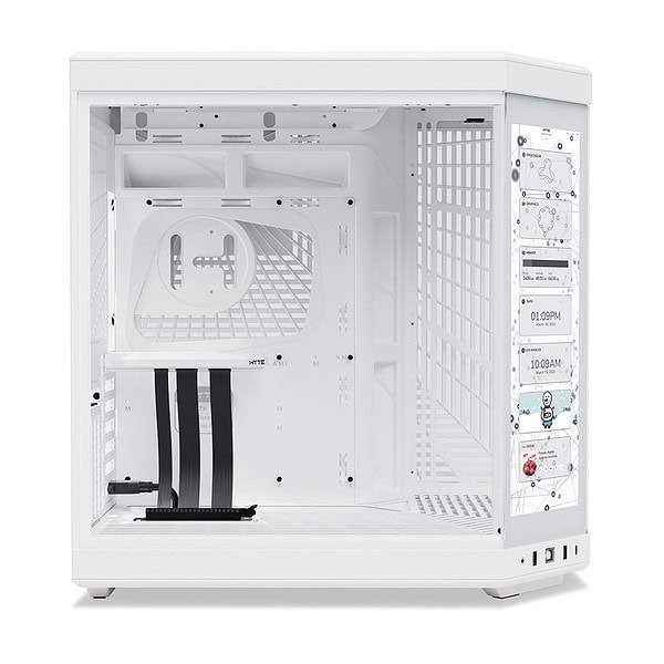 Hyte Y70 Touch Snow White Temperli Cam Usb 3 2 E Atx Dual Chamber Mid Tower Dokunmatik Ekranli Gaming Kasa Cs Hyte Y70ti Ww 3